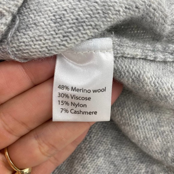 Benedetta B top women's small gray merino wool cashmere dot long sleeve - Picture 5 of 7